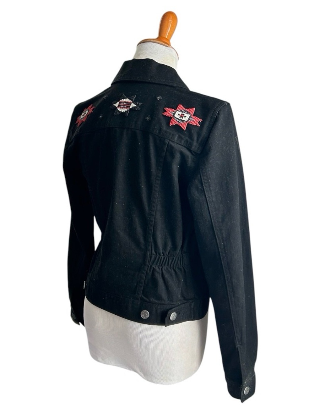 Ralph Lauren Black Zip-Front Women's Jean Jacket - Picture 2 of 4